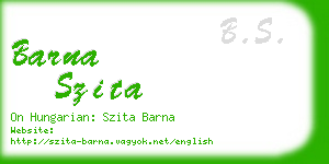 barna szita business card